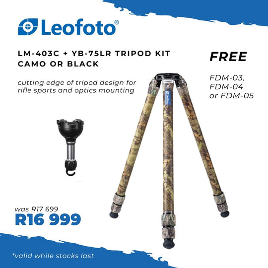 Leofoto Summit LM-403C Rifle Sports Tripod Kit with YB-75LR + FREE FDM-03,04 or 05.