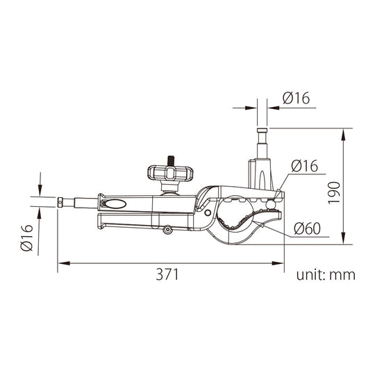 Kupo KCP-500 Large Gaffer Grip – Gator Grip Spring Clamp with Two 16mm Studs