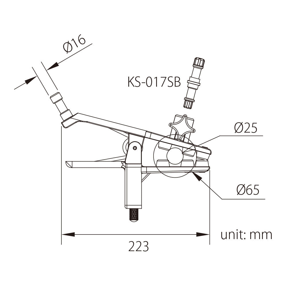 Kupo KCP-550 Adjustable Gaffer Grip – Spring Grip Clamp with Two 16mm Studs