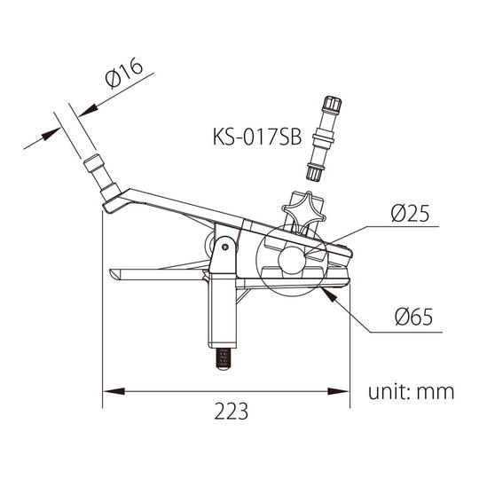 Kupo KCP-550 Adjustable Gaffer Grip – Spring Grip Clamp with Two 16mm Studs