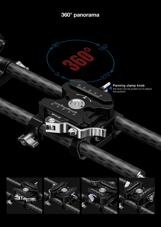 Leofoto BP-01 Universal Base Plate with Dual Carbon Fiber Rods