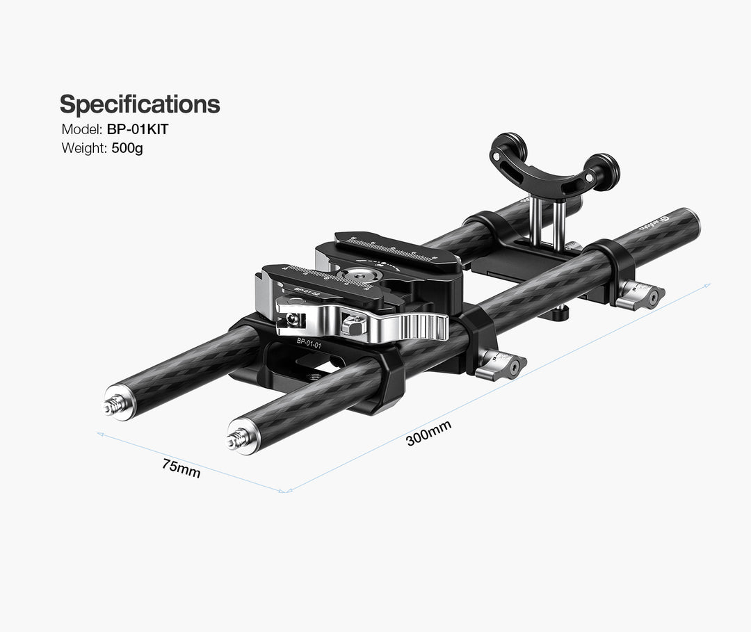 Leofoto BP-01 Universal Base Plate with Dual Carbon Fiber Rods