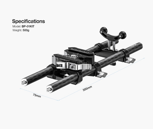 Leofoto BP-01 Universal Base Plate with Dual Carbon Fiber Rods
