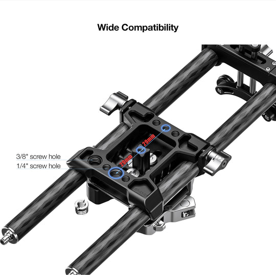 Leofoto BP-01 Universal Base Plate with Dual Carbon Fiber Rods