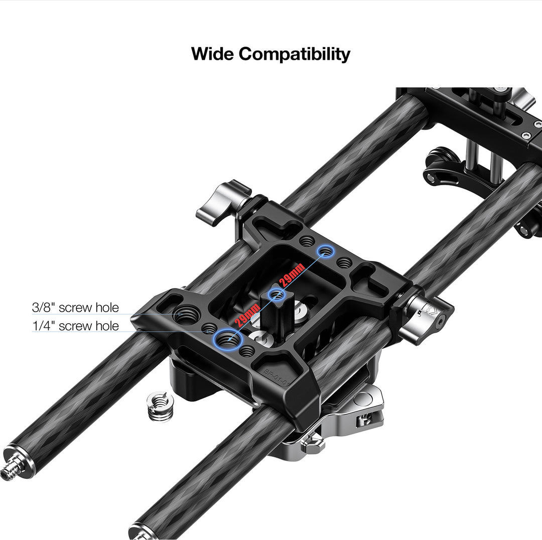 Leofoto BP-01 Universal Base Plate with Dual Carbon Fiber Rods