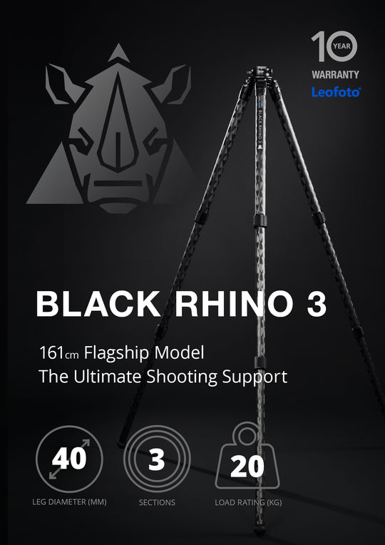 Leofoto Black Rhino 3 Carbon Fiber Rifle Sports Tripod Kit