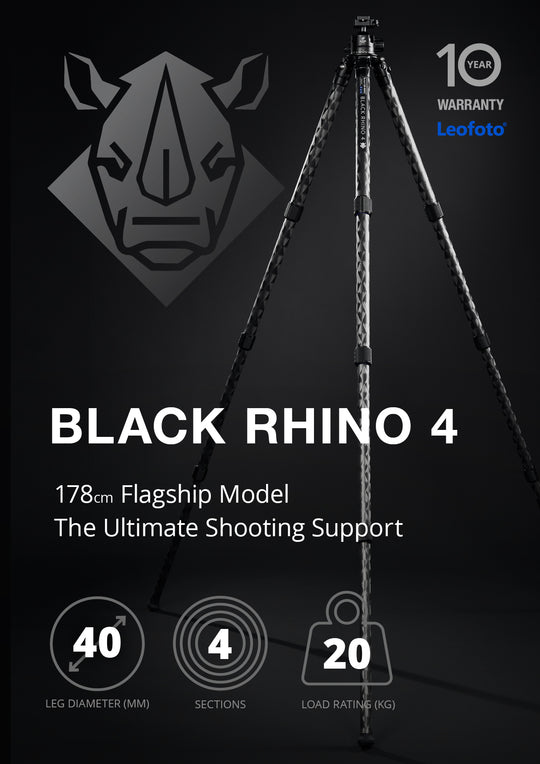 Leofoto Black Rhino 4 Carbon Fiber Rifle Sports Tripod Kit