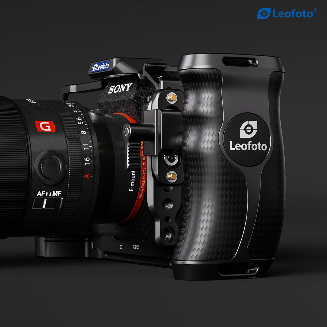 Leofoto CH-5L &amp; CH-5R Carbon Fiber side handle with rail