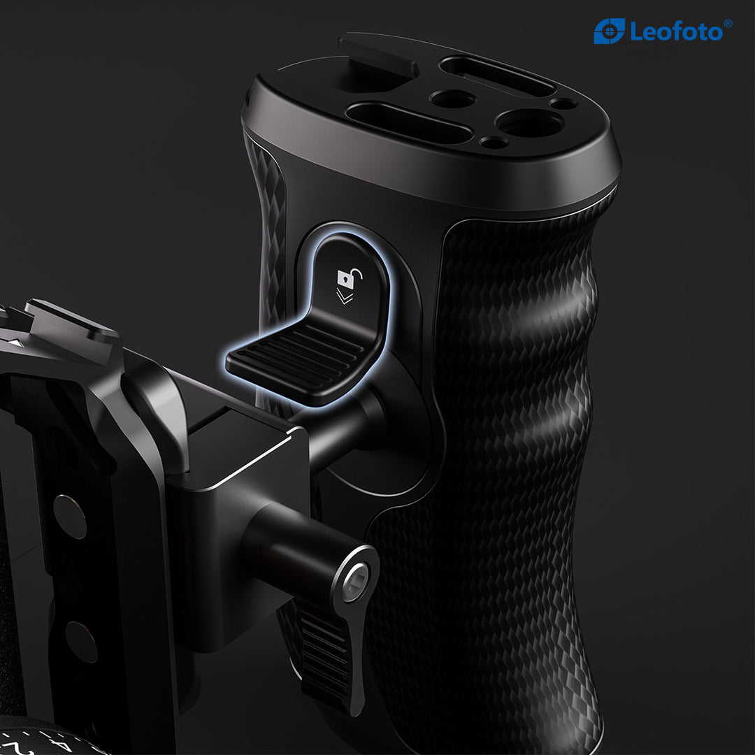 Leofoto CH-5L &amp; CH-5R Carbon Fiber side handle with rail
