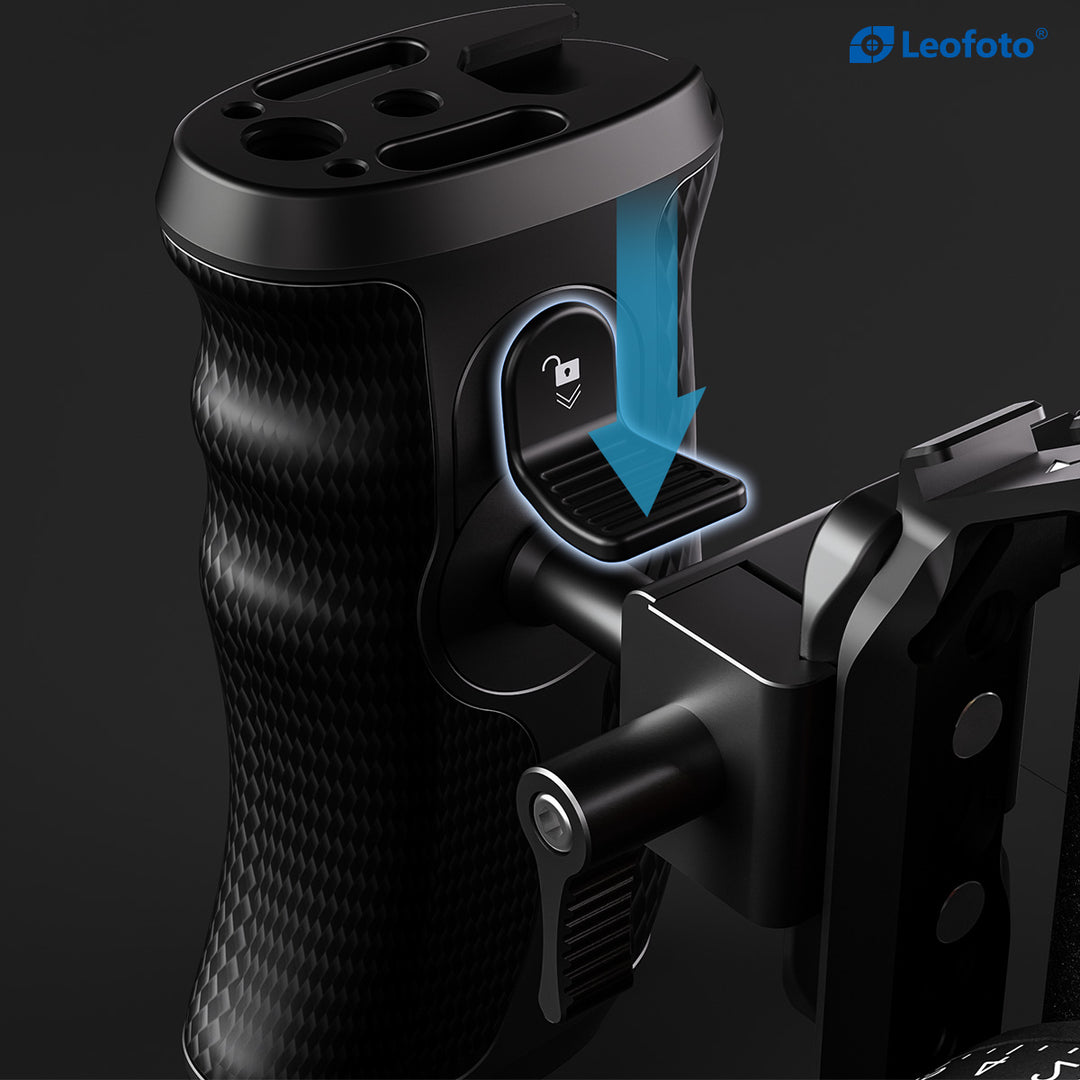 Leofoto CH-5L &amp; CH-5R Carbon Fiber side handle with rail