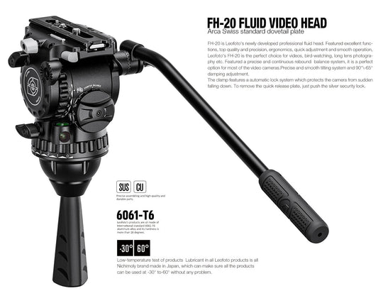 Leofoto FH-20 Professional Fluid Video Head
