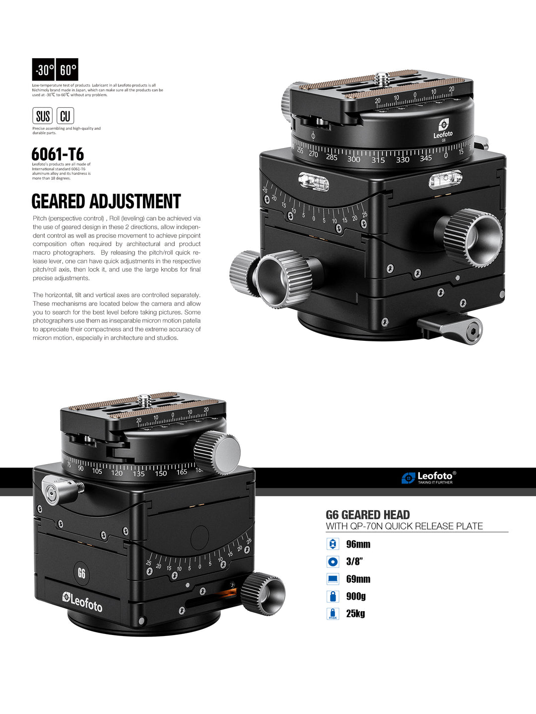 Leofoto G6 Precision Geared Head