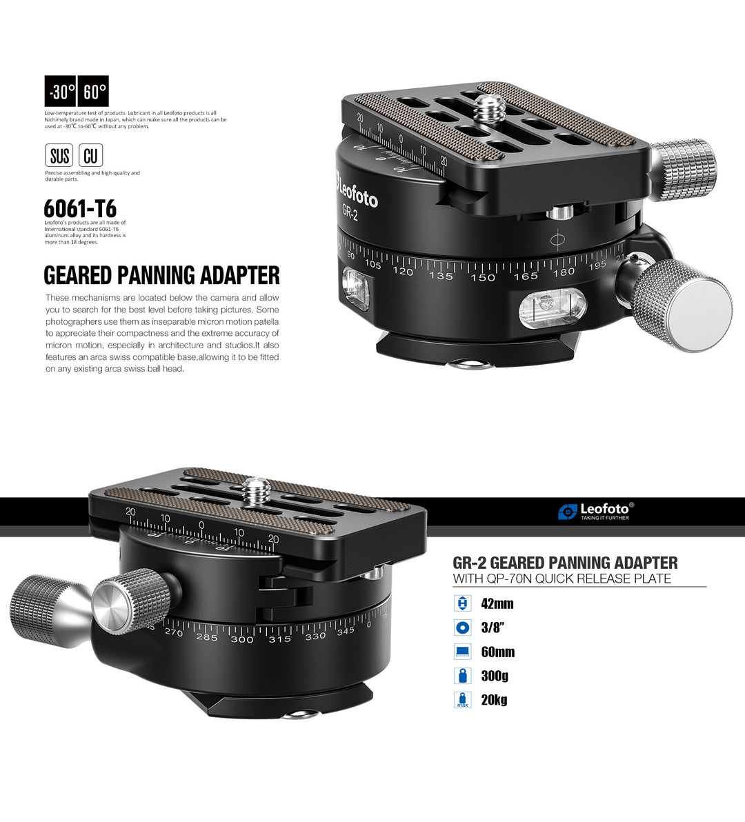 Leofoto GR-2 Panning Clamp