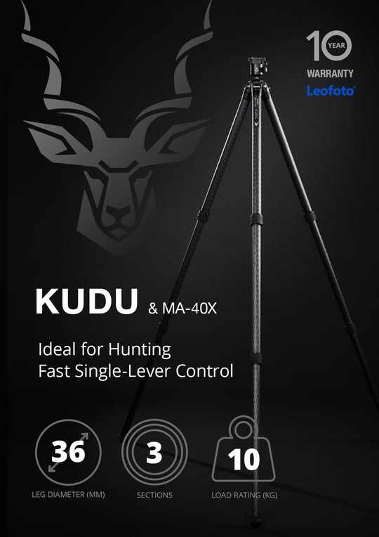 Leofoto Kudu + MA-40X Carbon Fiber Rifle Sports Tripod Kit