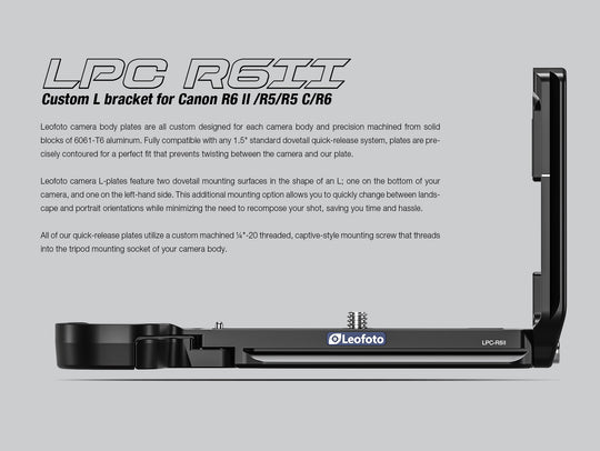 Leofoto LPC-R6II L-Bracket for Canon R6II/R5/R5 C/R6