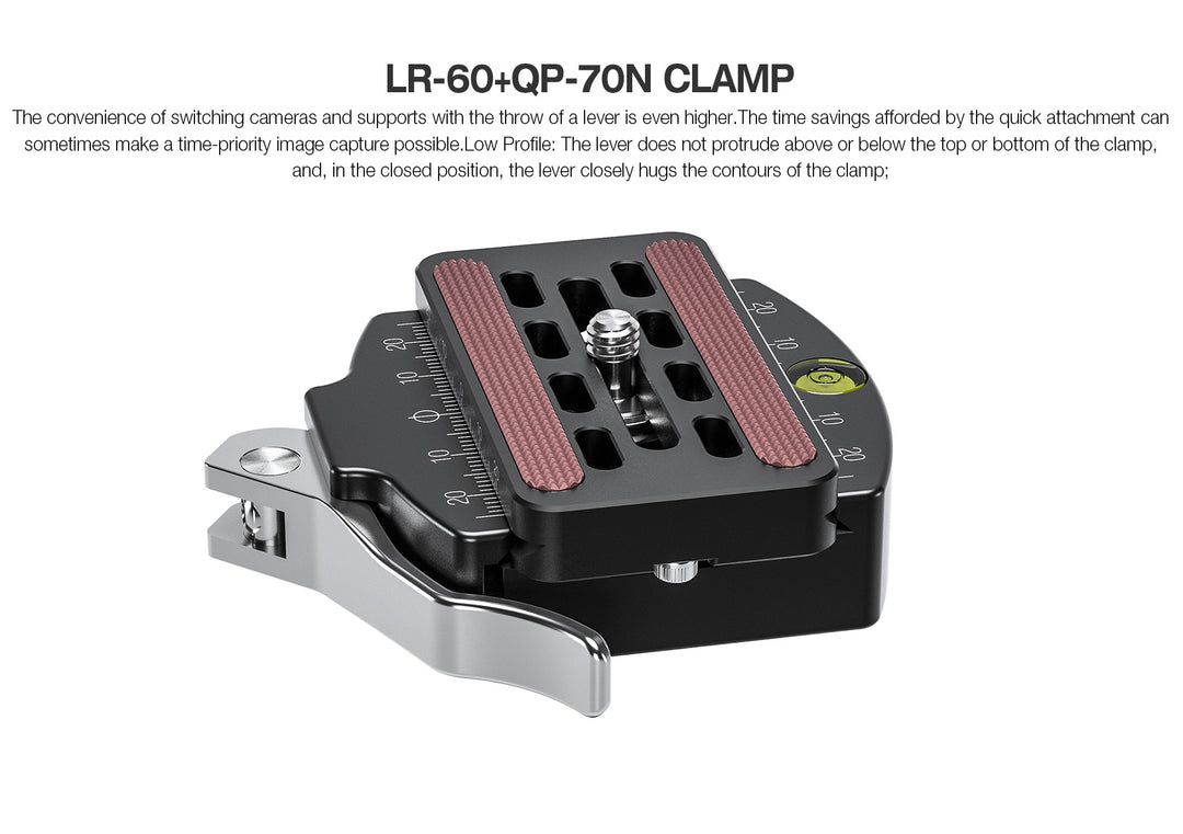 Leofoto LR-60 + QP-70 60mm Quick Release Lever Clamp