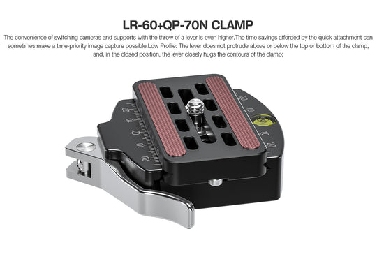 Leofoto LR-60 + QP-70 60mm Quick Release Lever Clamp