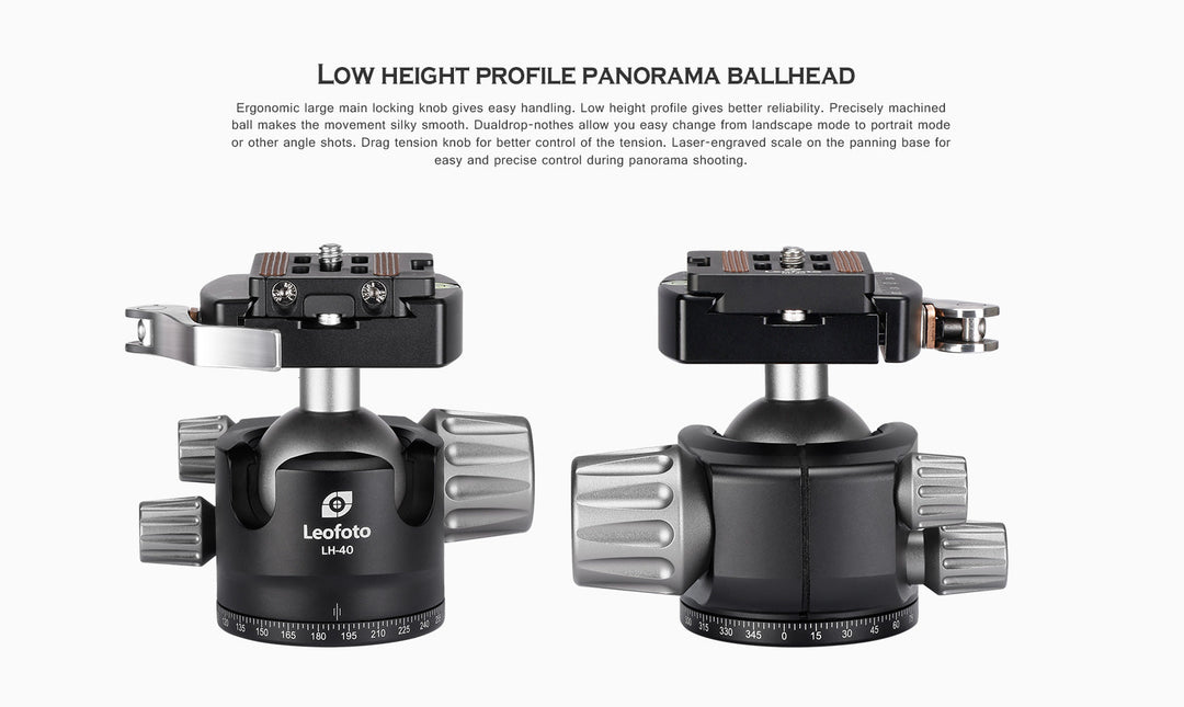 Leofoto Ranger LS-324C Pro + LH-40LR Carbon Fiber Tripod Kit