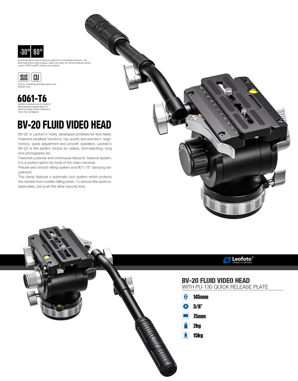 Leofoto LVC-253C + BV-20 Video Tripod Kit