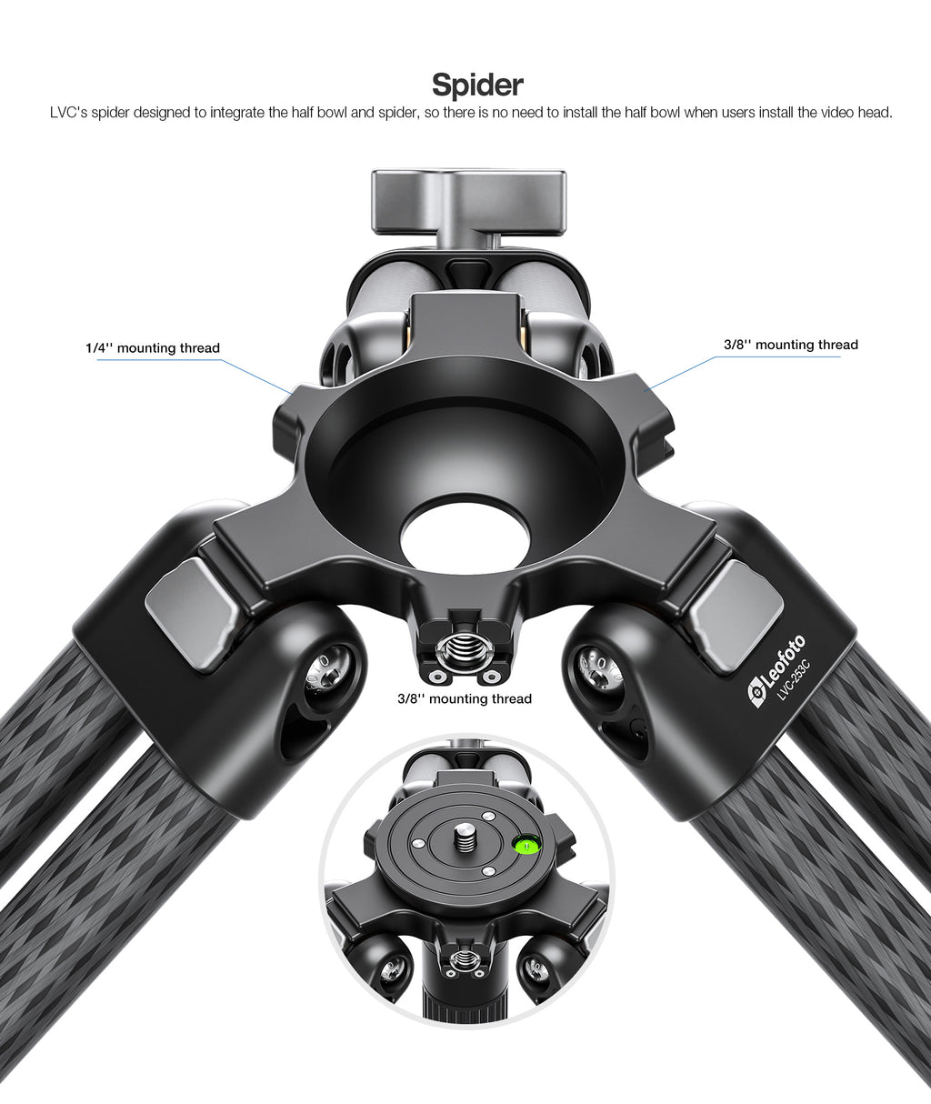 Leofoto LVC-253C + BV-20 Video Tripod Kit