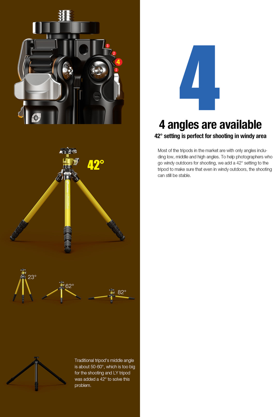 Leofoto LY-224C + LH-25 Carbon Fiber Tripod Kit