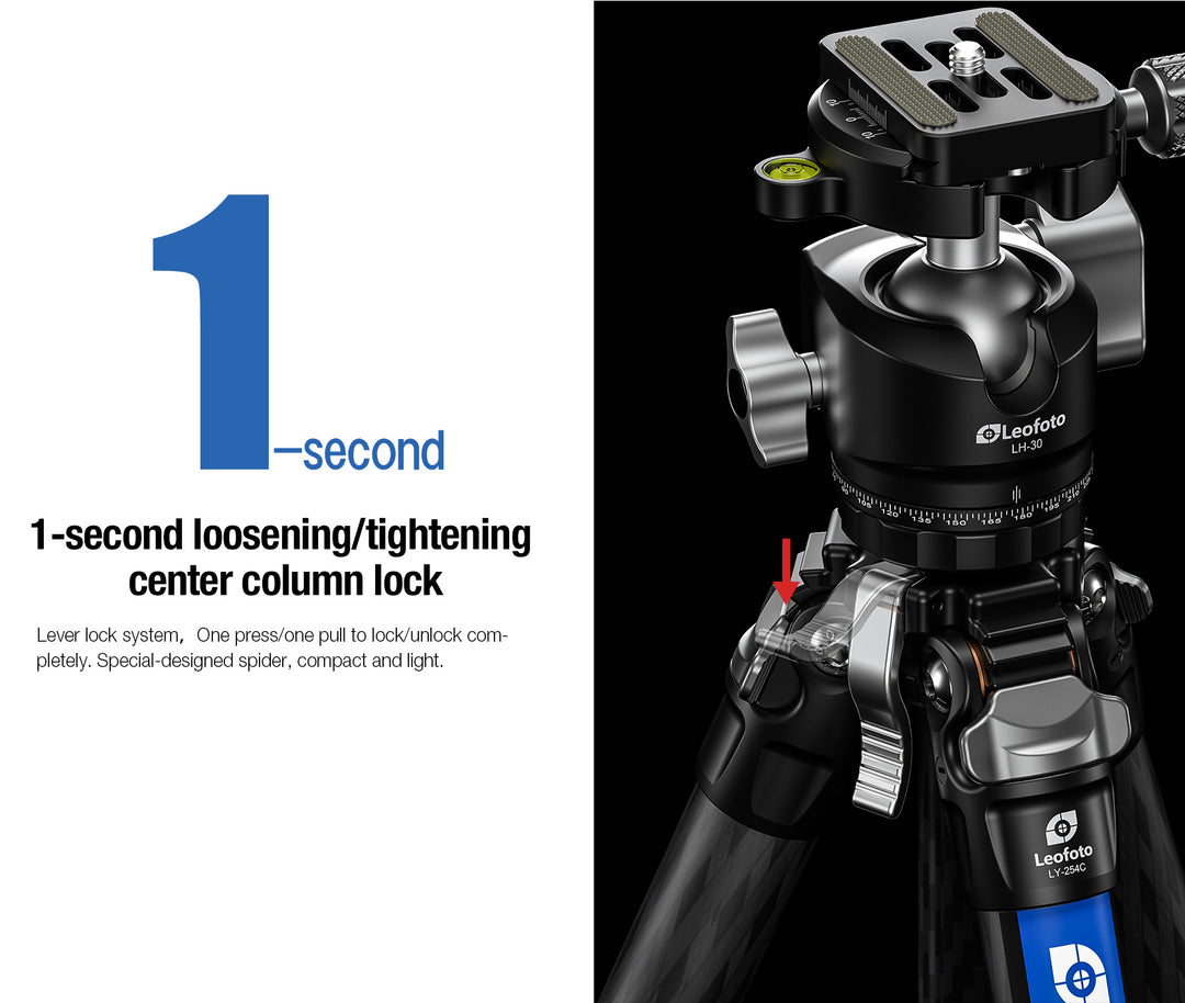 Leofoto LY-224C + LH-25 Carbon Fiber Tripod Kit