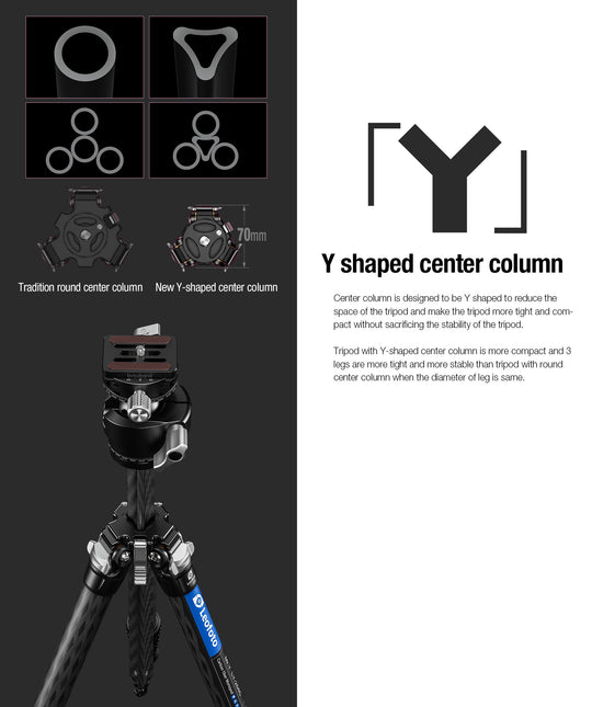 Leofoto LY-254C + LH-30 Carbon Fiber Tripod Kit