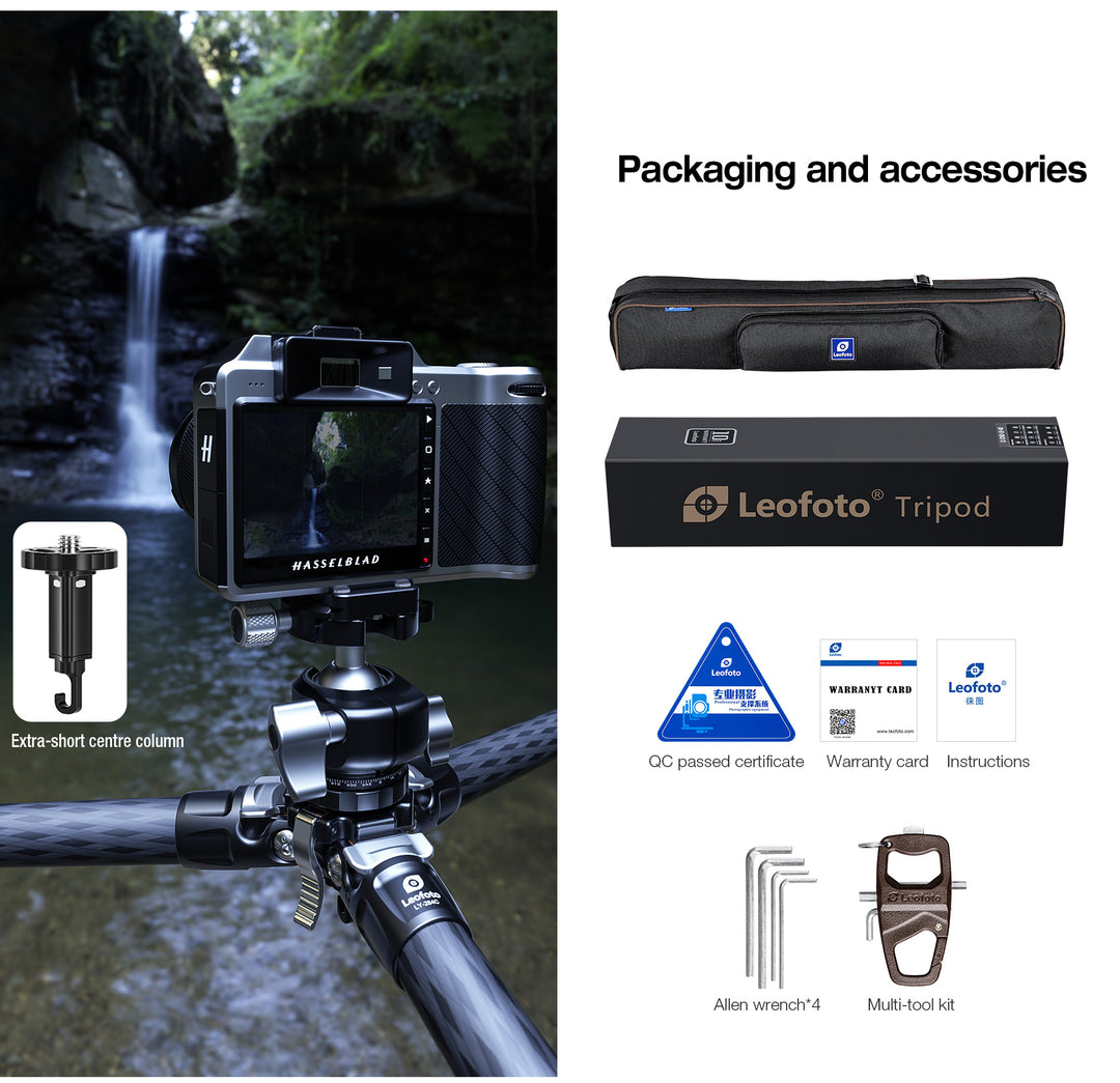 Leofoto LY-224C + LH-25 Carbon Fiber Tripod Kit