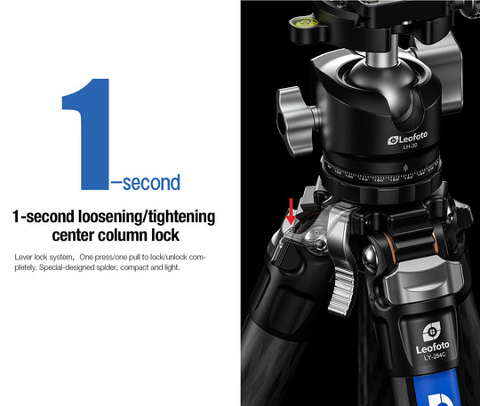 Leofoto LY-284C + LH-30 Carbon Fiber Tripod Kit