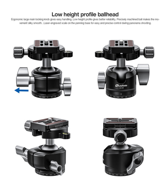 Leofoto LY-284C + LH-30 Carbon Fiber Tripod Kit