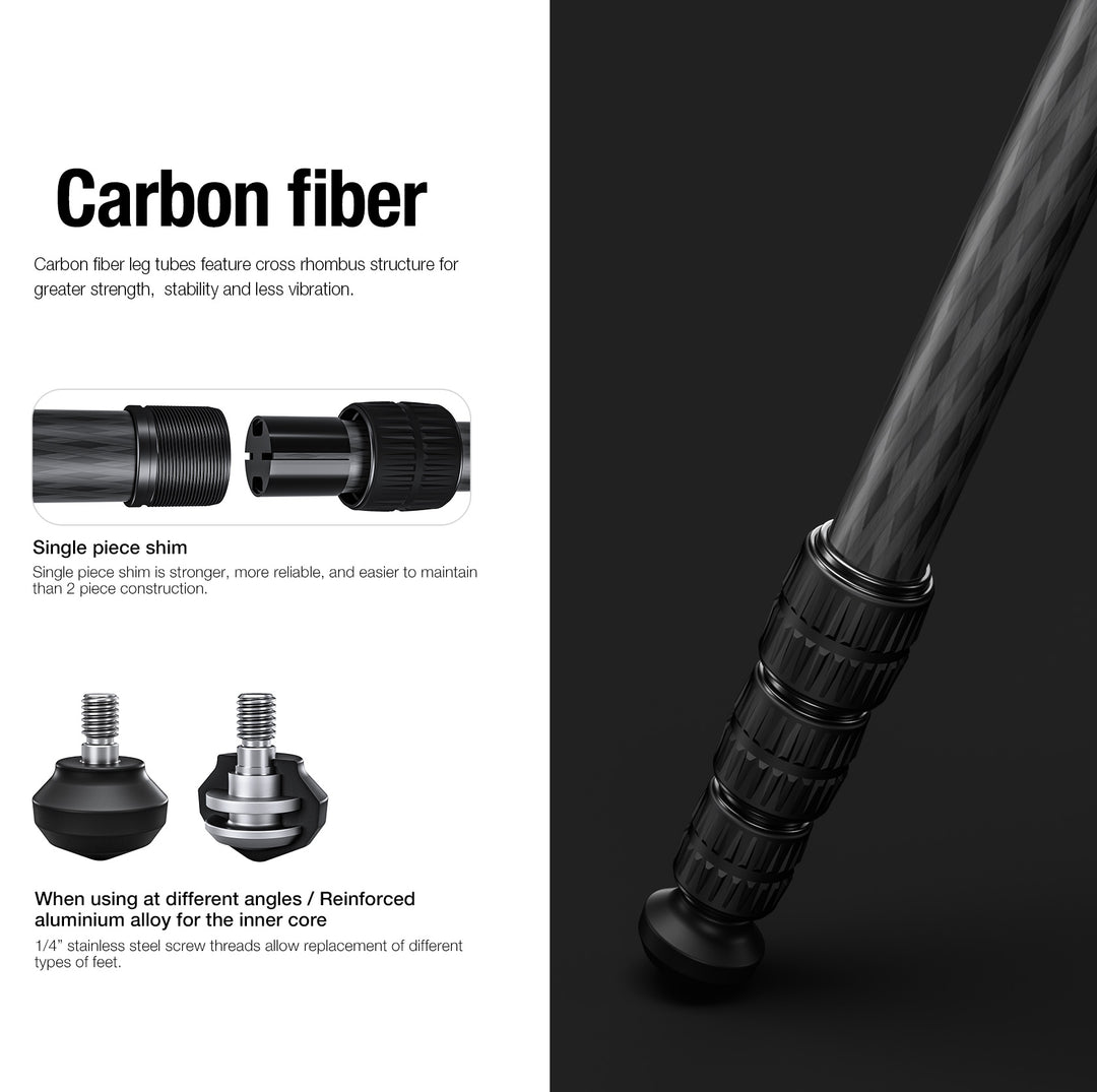 Leofoto LY-284C + LH-30 Carbon Fiber Tripod Kit
