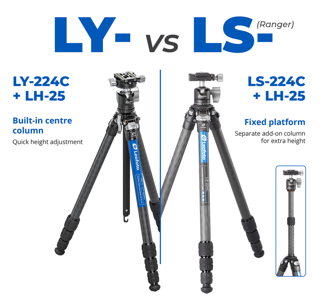 Leofoto LY-224C + LH-25 Carbon Fiber Tripod Kit