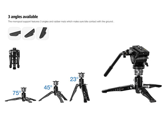Leofoto MF-324C + BV-10 + VD-04 Carbon Fiber Monopod