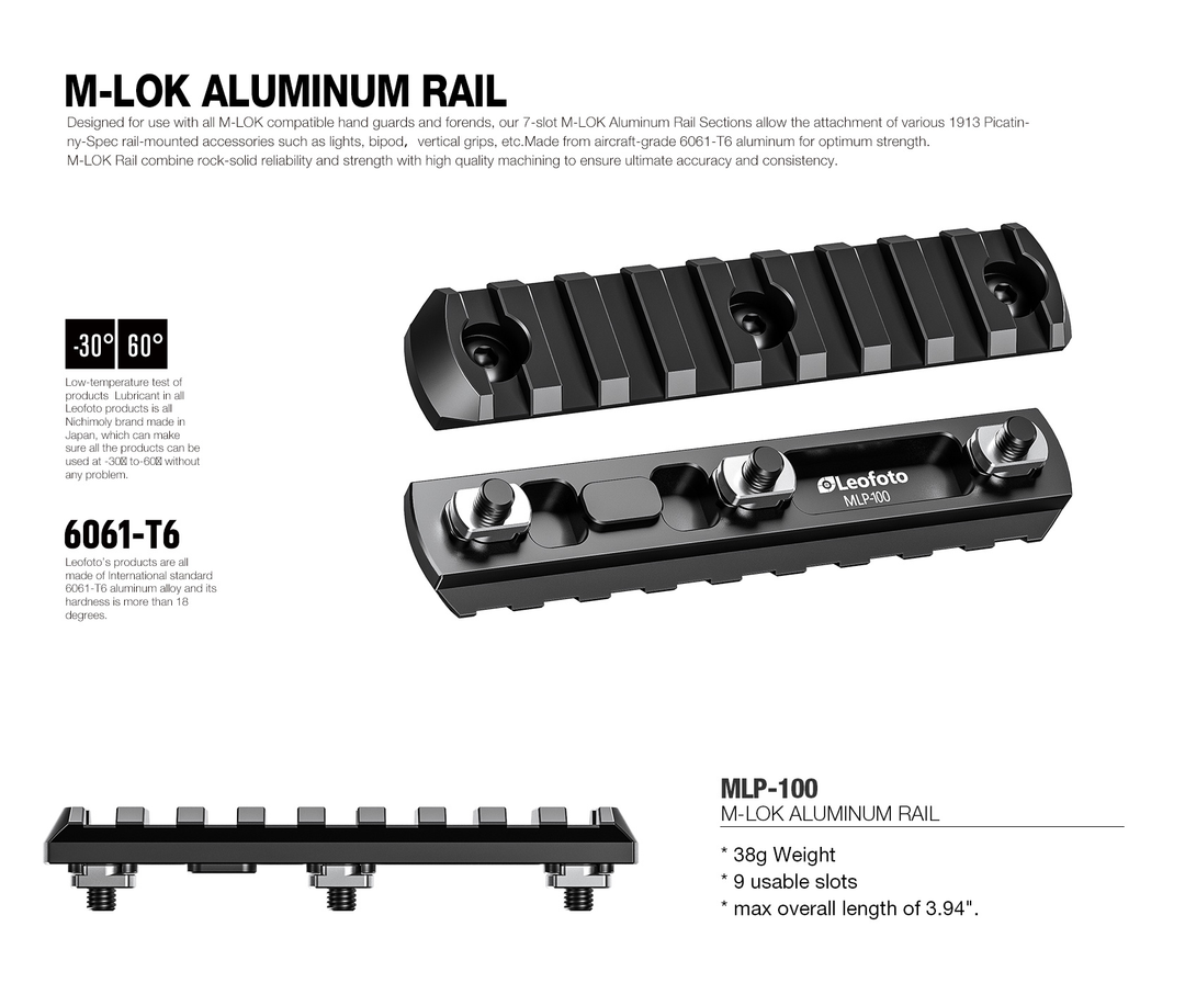 Leofoto MLP M-lok Aluminum Rails