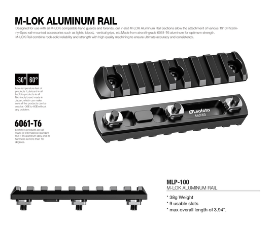 Leofoto MLP M-lok Aluminum Rails