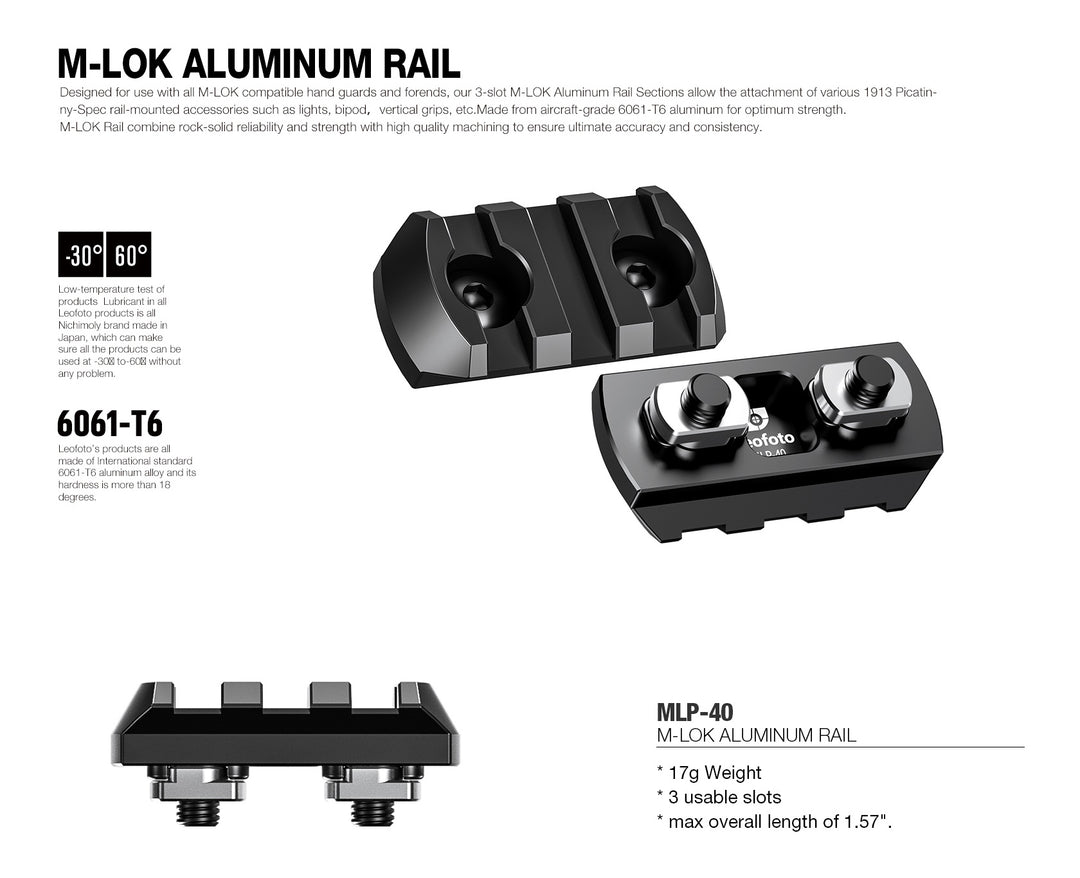 Leofoto MLP M-lok Aluminum Rails