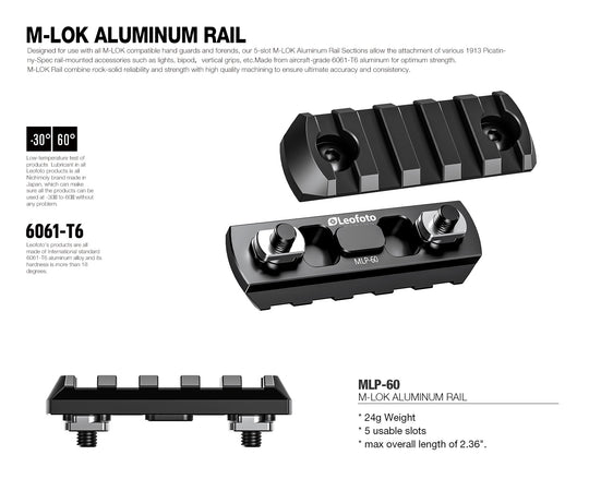 Leofoto MLP M-lok Aluminum Rails