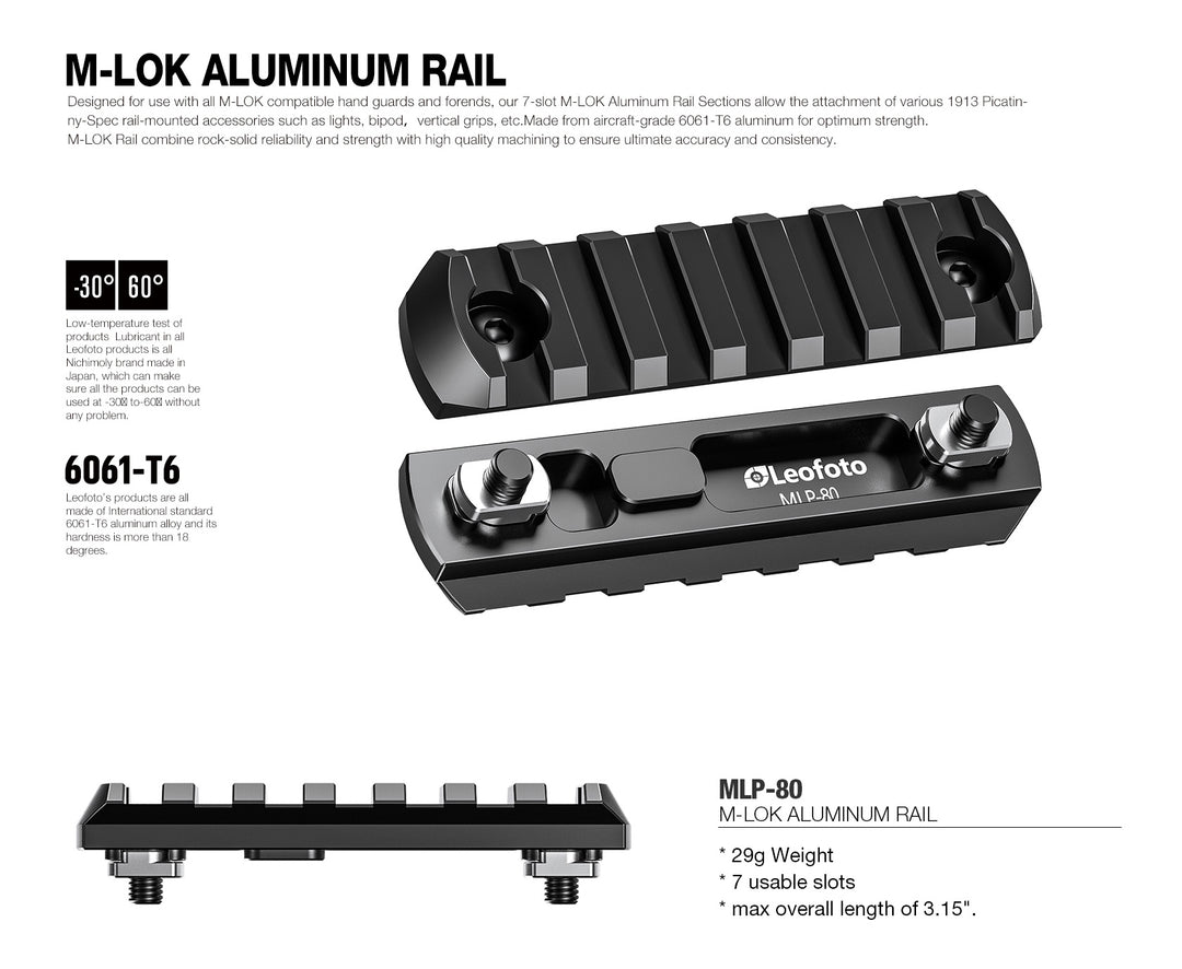 Leofoto MLP M-lok Aluminum Rails
