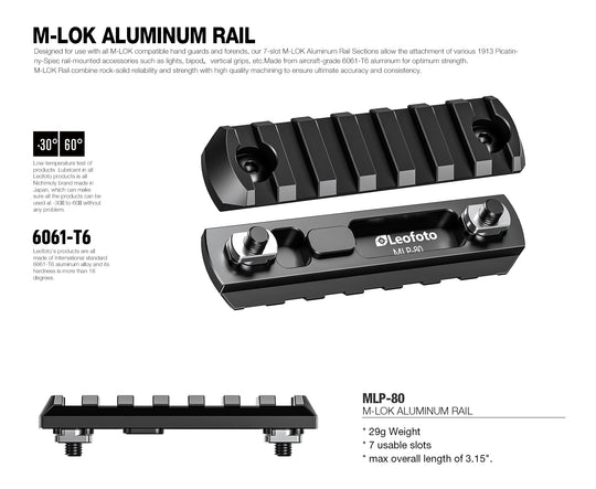 Leofoto MLP M-lok Aluminum Rails