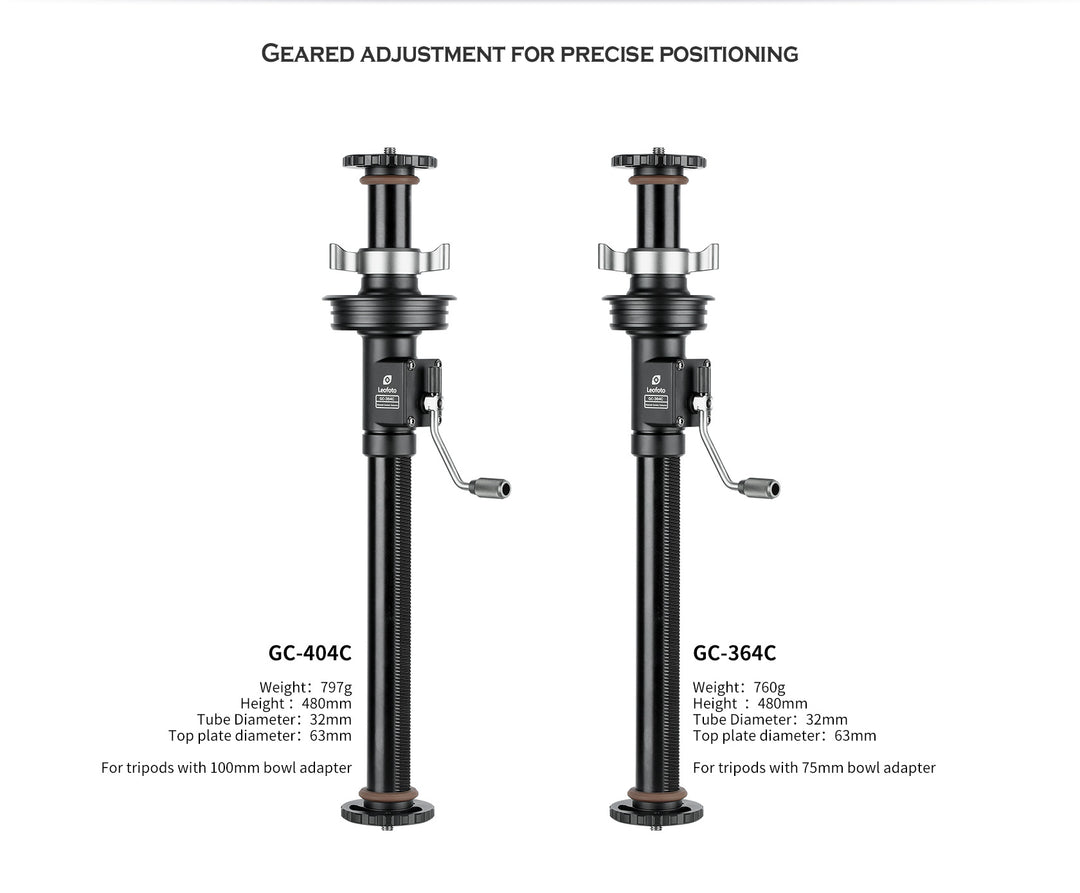 Leofoto GC-364C / GC-404C Geared Center Column