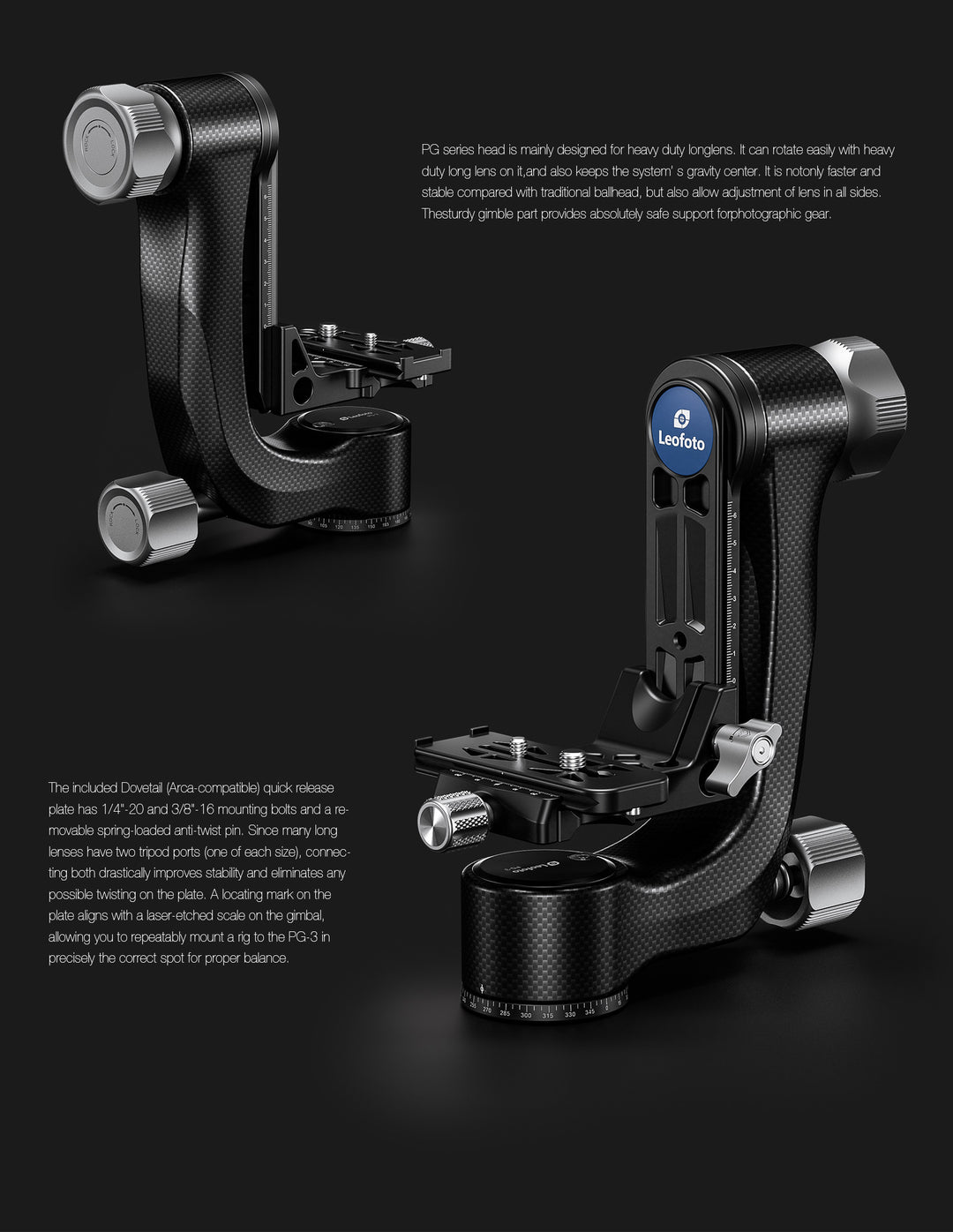 Leofoto PG-3 Carbon Fiber Gimbal