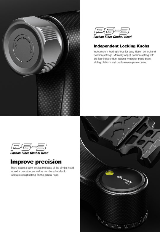 Leofoto PG-3 Carbon Fiber Gimbal