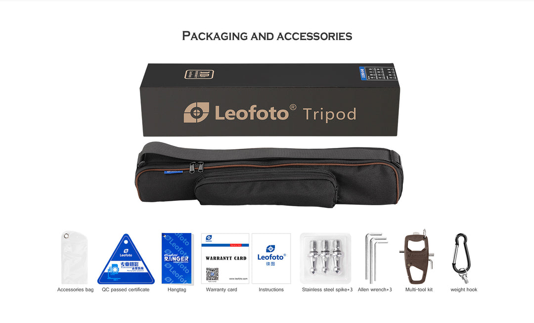 Leofoto Ranger LS-323C + LH-40 Carbon Fiber Tripod Kit