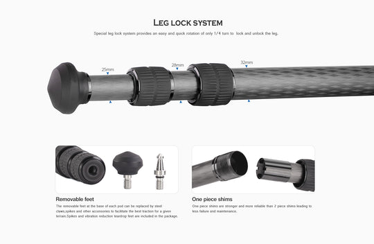 Leofoto Ranger LS-323C + LH-40 Carbon Fiber Tripod Kit