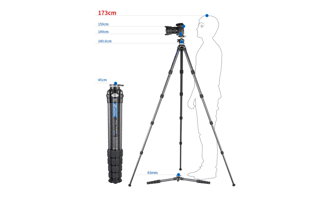 Leofoto Ranger Leveling LS-255CEX Carbon Fiber Tripod