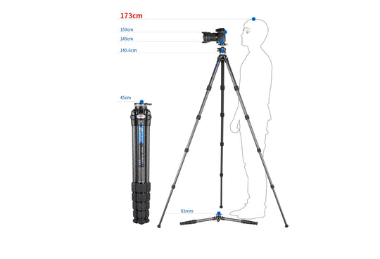 Leofoto Ranger Leveling LS-255CEX Carbon Fiber Tripod