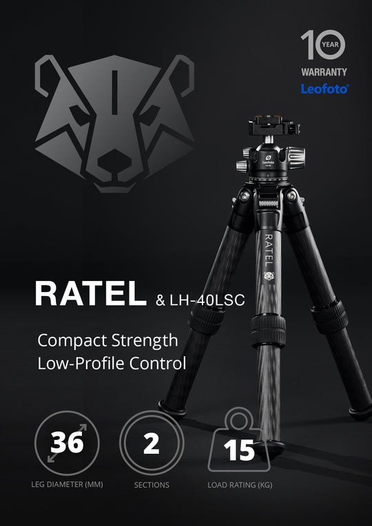 Leofoto Ratel Carbon Fiber Rifle Sports Tripod Kit