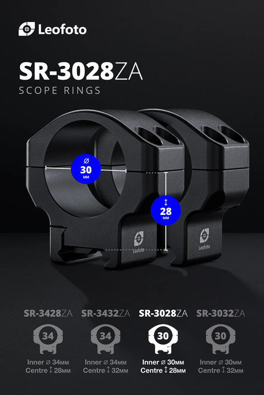 Leofoto SR-3028ZA Professional Scope Rings – 30 mm / 28 mm