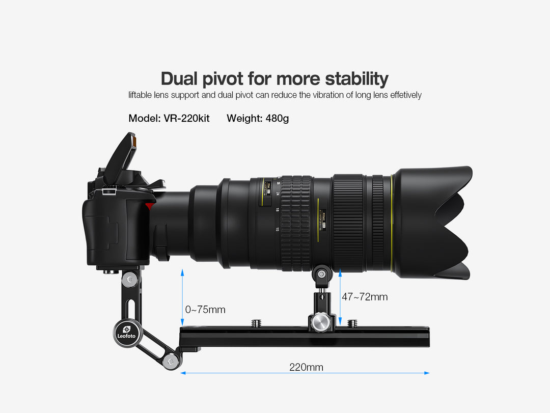 Leofoto VR-220 Kit 220mm Long Lens Support