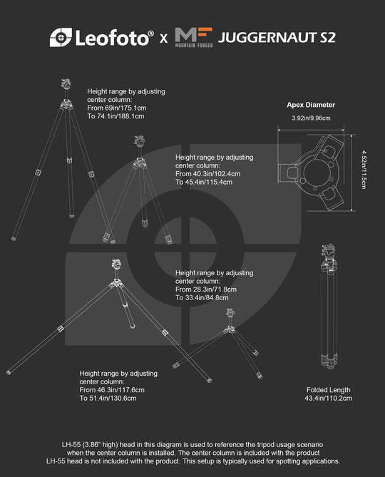 Leofoto X Mountain Forged Juggernaut S2 Carbon Fibre Shooting Tripod Kit